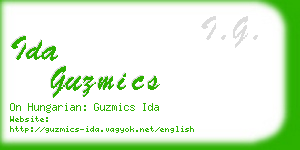 ida guzmics business card